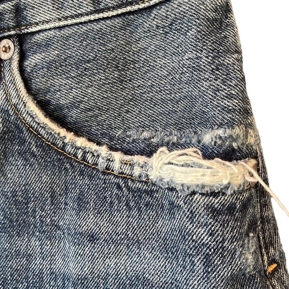 Agolde Shorts | Agolde Parker Ultra High-Rise Denim Shorts Distressed Sz. 27 - Picture 6 of 9
